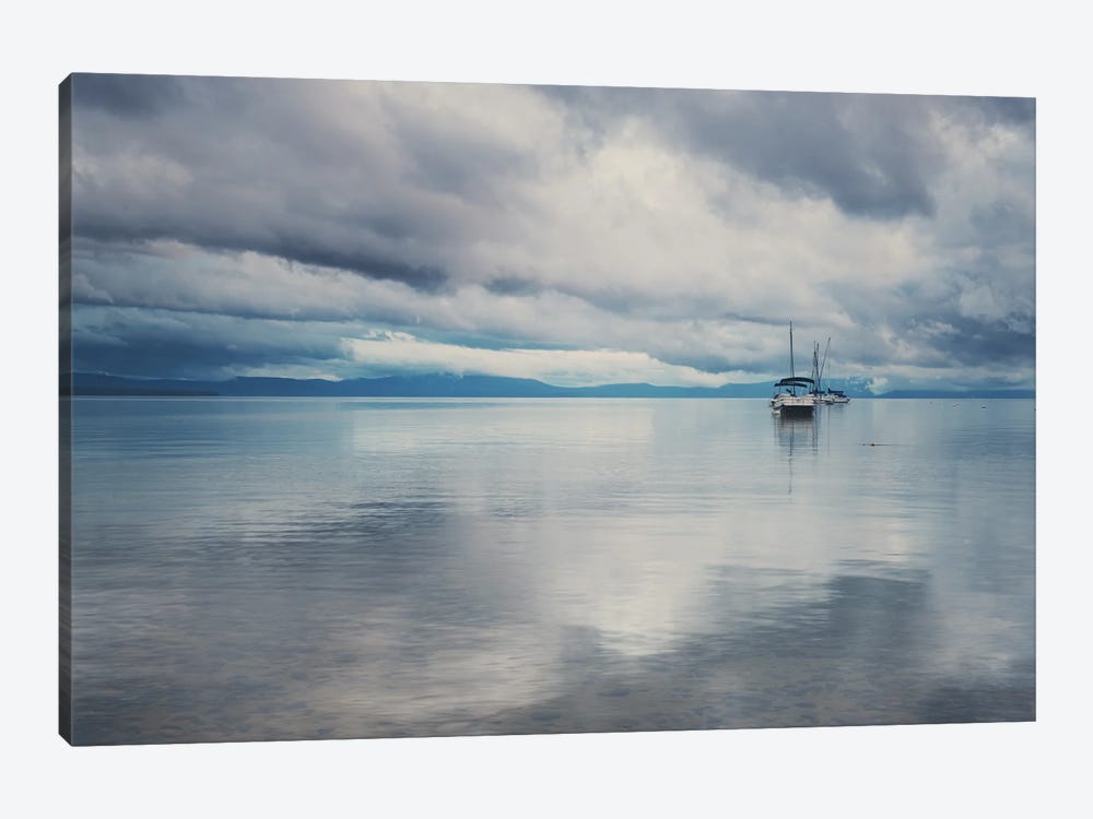 Boat Reflections In Lake Tahoe by Laura Evans 1-piece Art Print