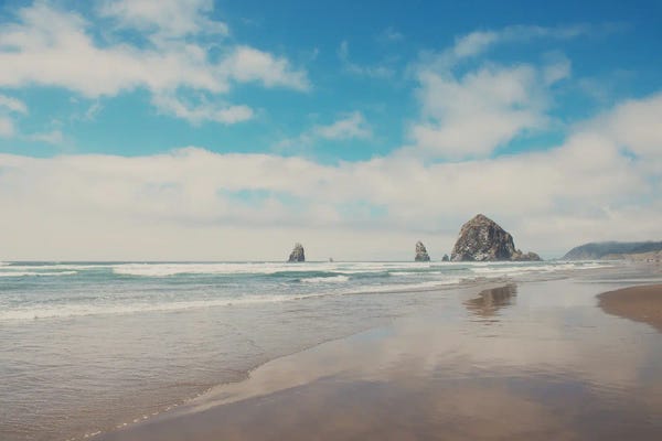 Large Coastal Art - Canvas Prints: Cannon Beach, Oregon by Laura Evans