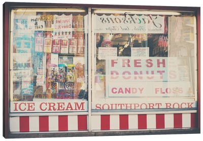 Ice Cream, Fresh Donuts And Southport Rock Canvas Art Print - Vintage Styled Photography