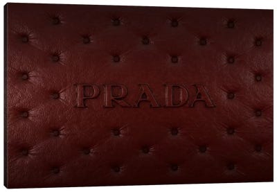 Burgundy Prada Canvas Art Print - Leather Fashion