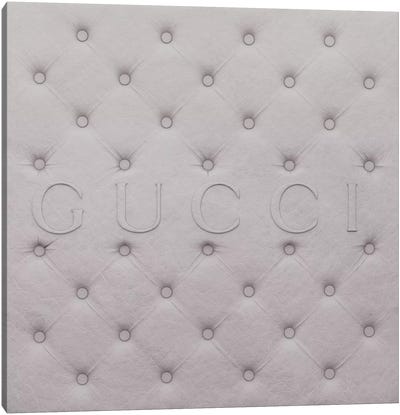 White Gucci Canvas Art Print - Leather Fashion