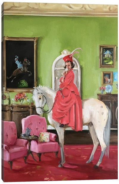 The Whimsical Wanderings Of Wilhemina Wickledown Canvas Art Print - Horseback Art