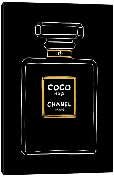Chanel Coco Noir Canvas Art Print - Glam Bedroom Art
