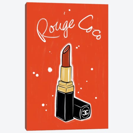 Chanel Rouge Coco Lipstick Canvas Print #LFJ117} by La femme Jojo Art Print