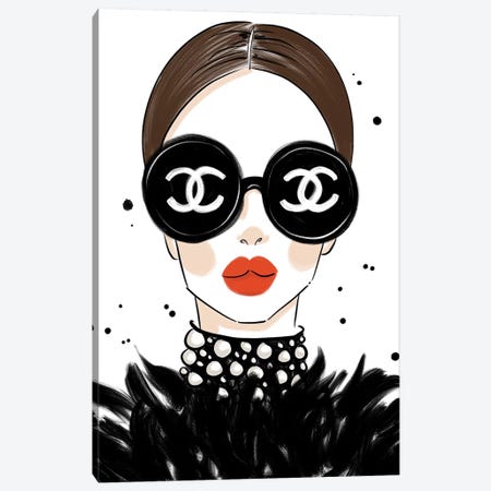 Chanel Sunglasses Canvas Print #LFJ118} by La femme Jojo Canvas Art