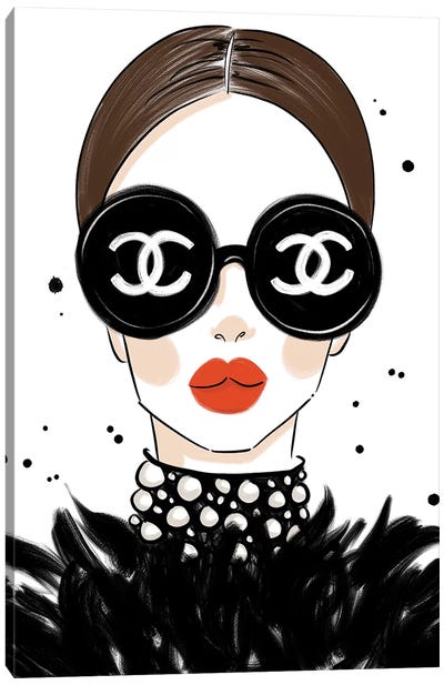 Chanel Sunglasses Canvas Art Print - Glasses & Eyewear Art