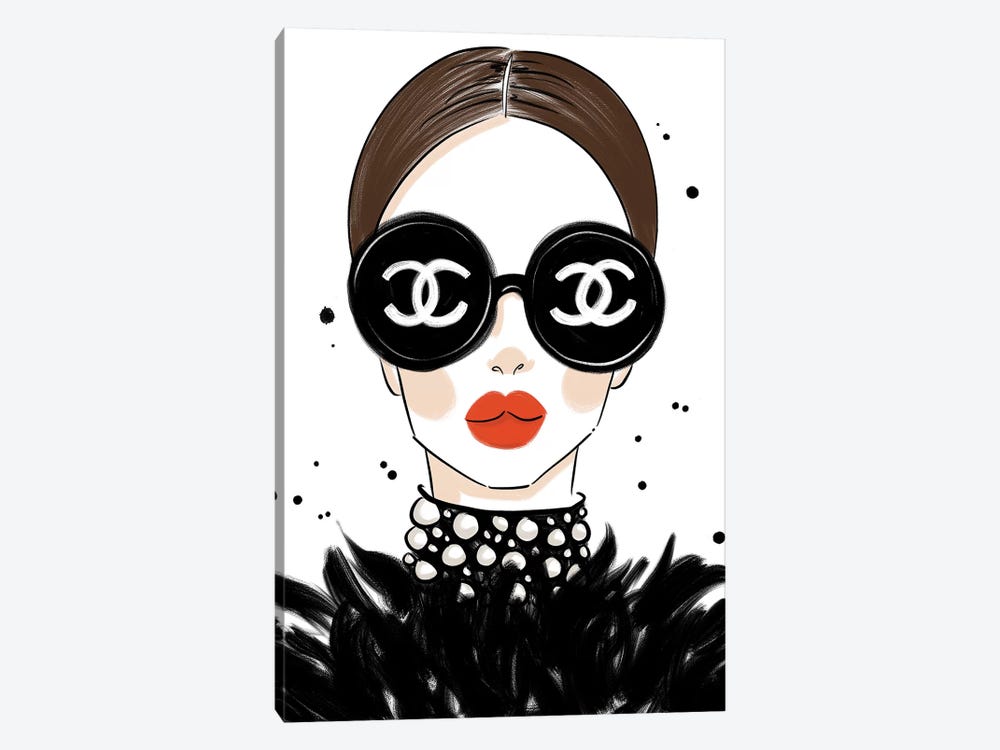Chanel Sunglasses by La femme Jojo 1-piece Canvas Art Print