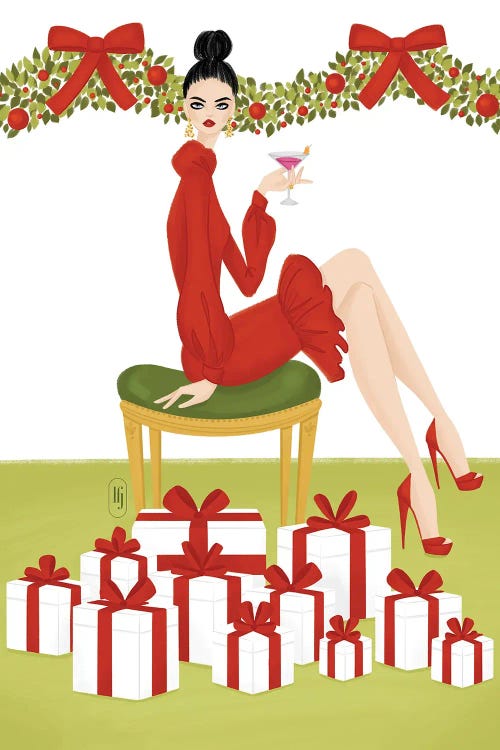 Christmas Presents by La femme Jojo wall art