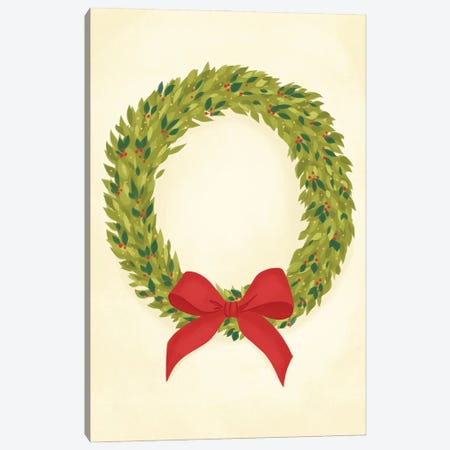 Christmas Wreath Canvas Print #LFJ157} by La femme Jojo Canvas Print