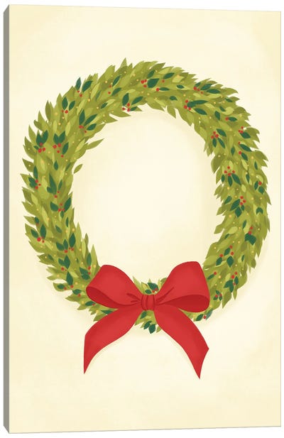 Christmas Wreath Canvas Art Print - La femme Jojo