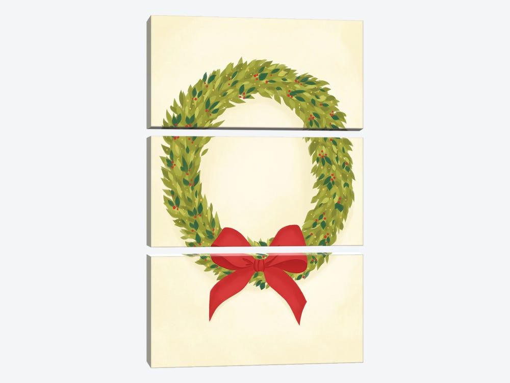 Christmas Wreath by La femme Jojo 3-piece Canvas Art
