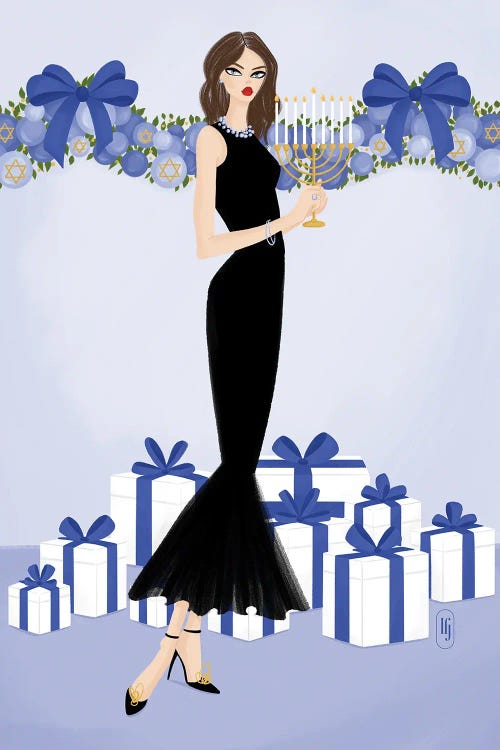 Hanukkah Menorah by La femme Jojo wall art