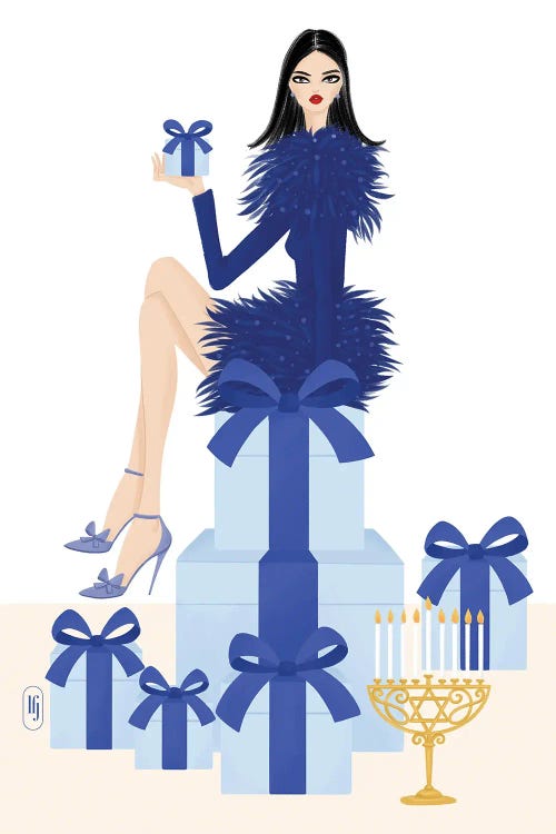 Hanukkah Presents by La femme Jojo wall art