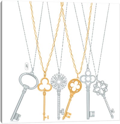 Tiffany Key Necklaces Canvas Art Print - Key Art