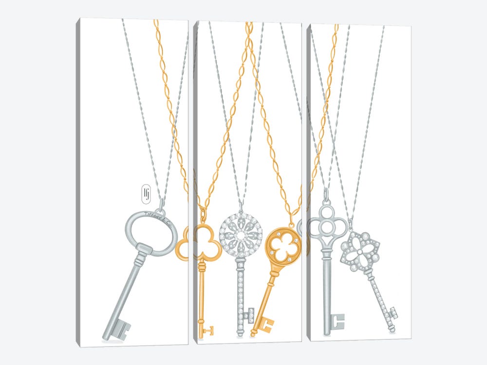 Tiffany Key Necklaces by La femme Jojo 3-piece Canvas Print