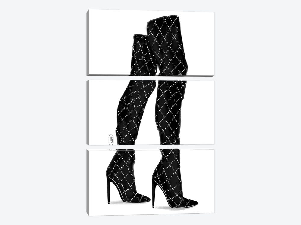Sparkle Tall Boots by La femme Jojo 3-piece Art Print