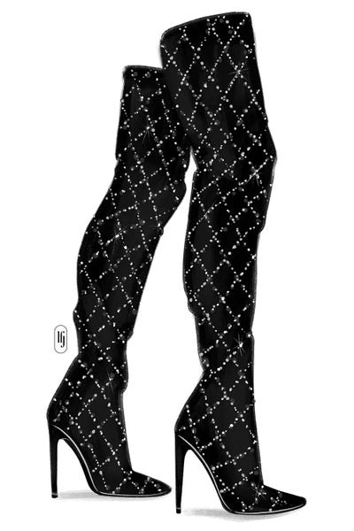 High Heels: Sparkle Tall Boots by La femme Jojo