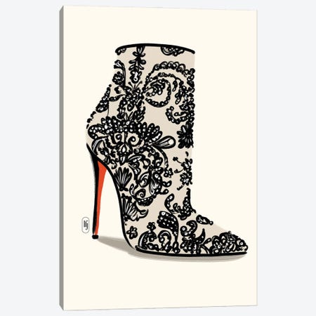 Louboutin Lace Boot Canvas Print #LFJ192} by La femme Jojo Canvas Artwork