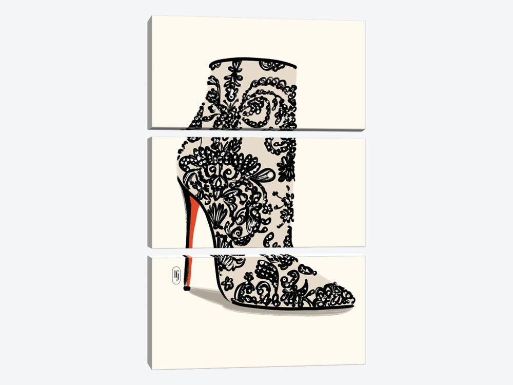 Louboutin Lace Boot by La femme Jojo 3-piece Canvas Print