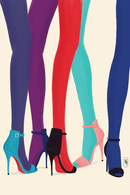 Colorful Legs High Heels by La femme Jojo wall art