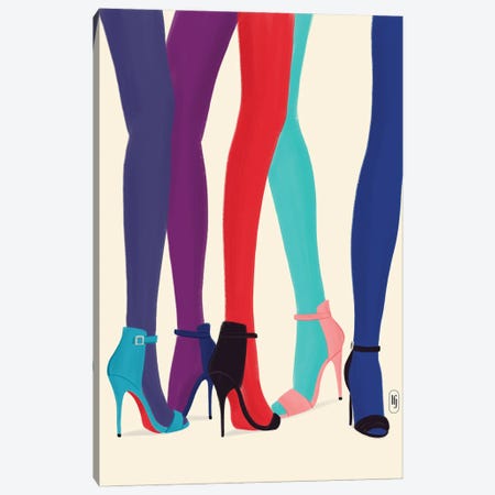 Colorful Legs High Heels Canvas Print #LFJ208} by La femme Jojo Canvas Art