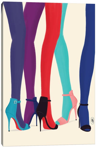 Colorful Legs High Heels Canvas Art Print - La femme Jojo