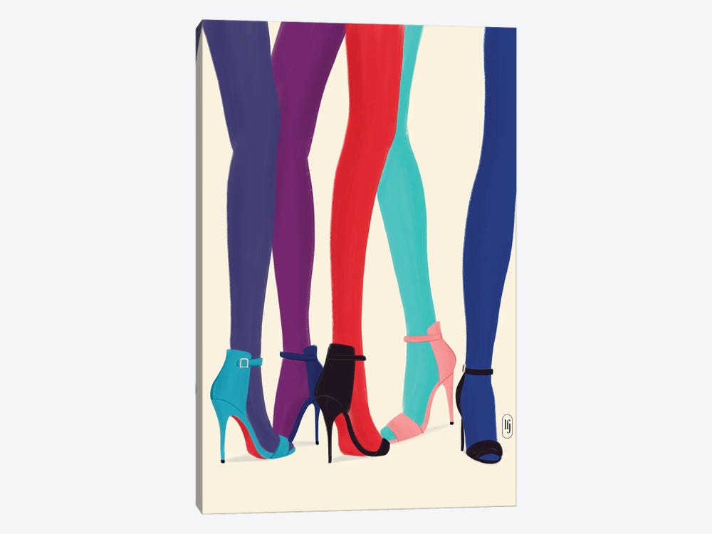 Colorful Legs High Heels by La femme Jojo 1-piece Canvas Artwork
