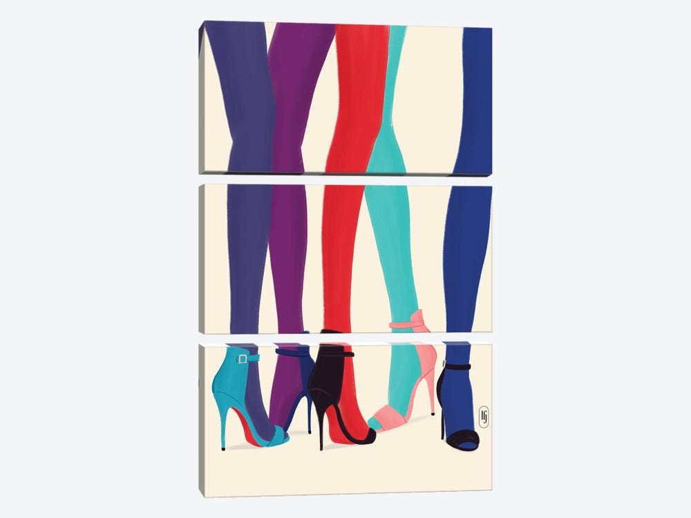 Colorful Legs High Heels by La femme Jojo 3-piece Canvas Wall Art