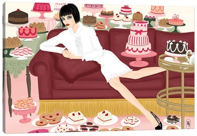 All The Cakes Canvas Art Print - La femme Jojo