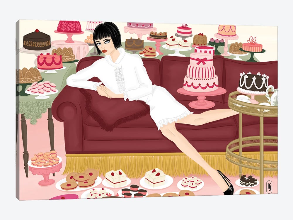 All The Cakes by La femme Jojo 1-piece Canvas Art Print