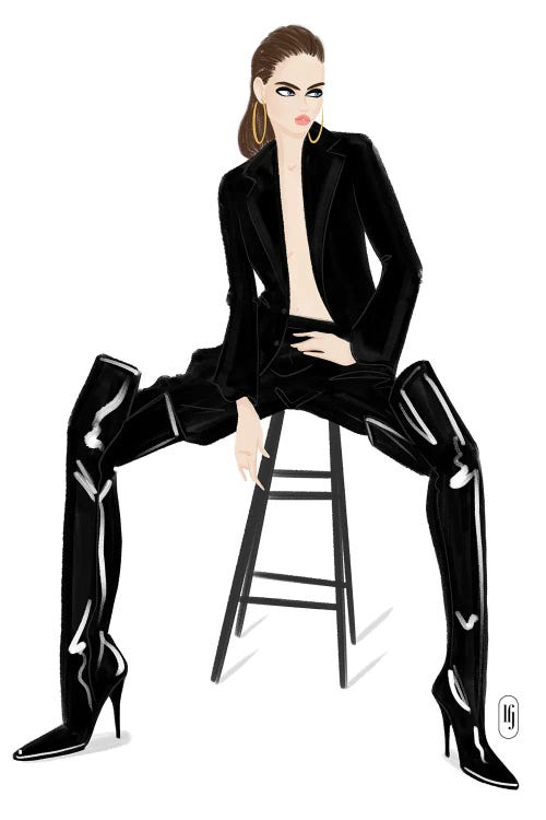 Black Leather Boots by La femme Jojo wall art