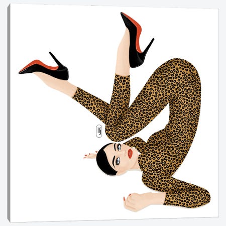 Leopard And Louboutins Canvas Print #LFJ243} by La femme Jojo Canvas Art