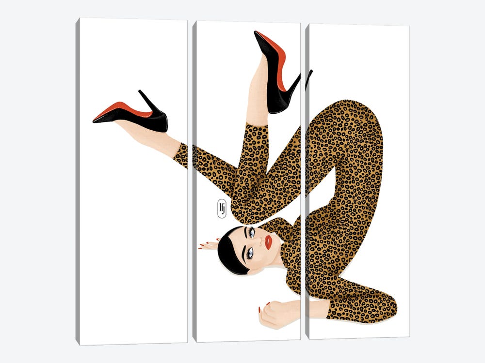 Leopard And Louboutins by La femme Jojo 3-piece Canvas Print