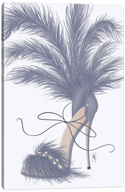 Lilac Feather Shoe Canvas Art Print - La femme Jojo
