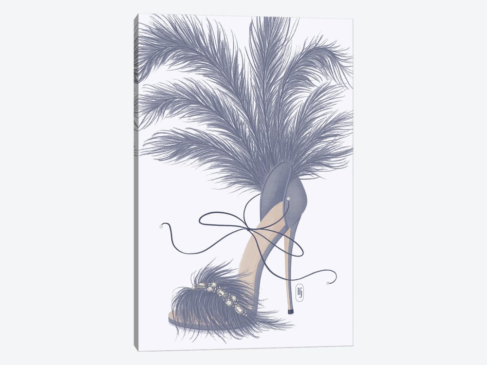 Lilac Feather Shoe by La femme Jojo 1-piece Canvas Print