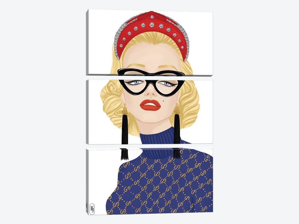 Modern Marilyn Gucci by La femme Jojo 3-piece Canvas Art Print