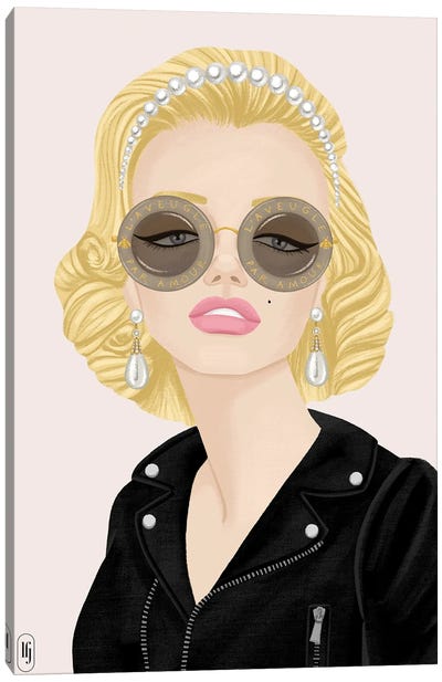 Modern Marilyn Leather Jacket Canvas Art Print - La femme Jojo