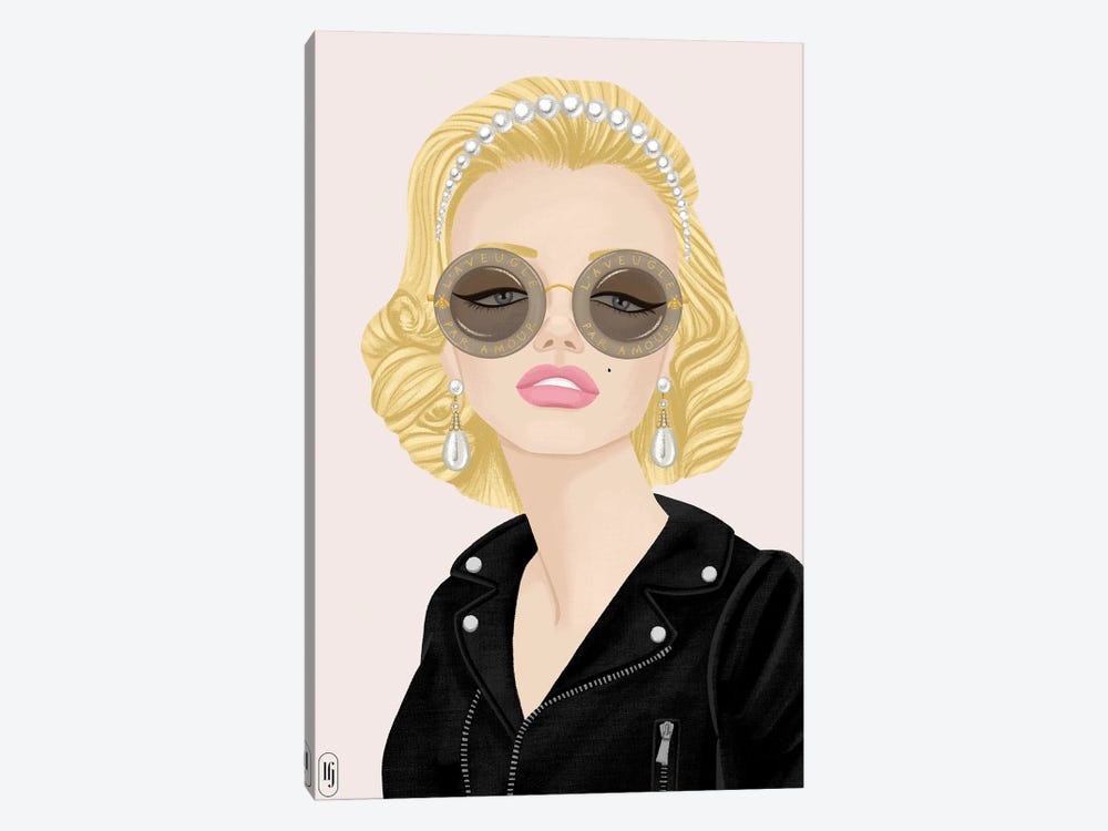 Modern Marilyn Leather Jacket by La femme Jojo 1-piece Canvas Art