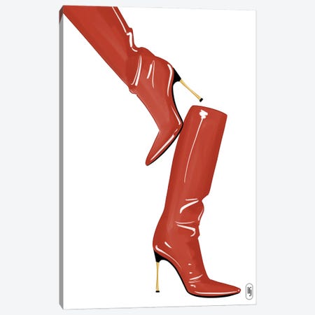 Red Boots Canvas Print #LFJ256} by La femme Jojo Canvas Wall Art