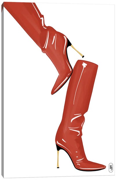 Red Boots Canvas Art Print - La femme Jojo