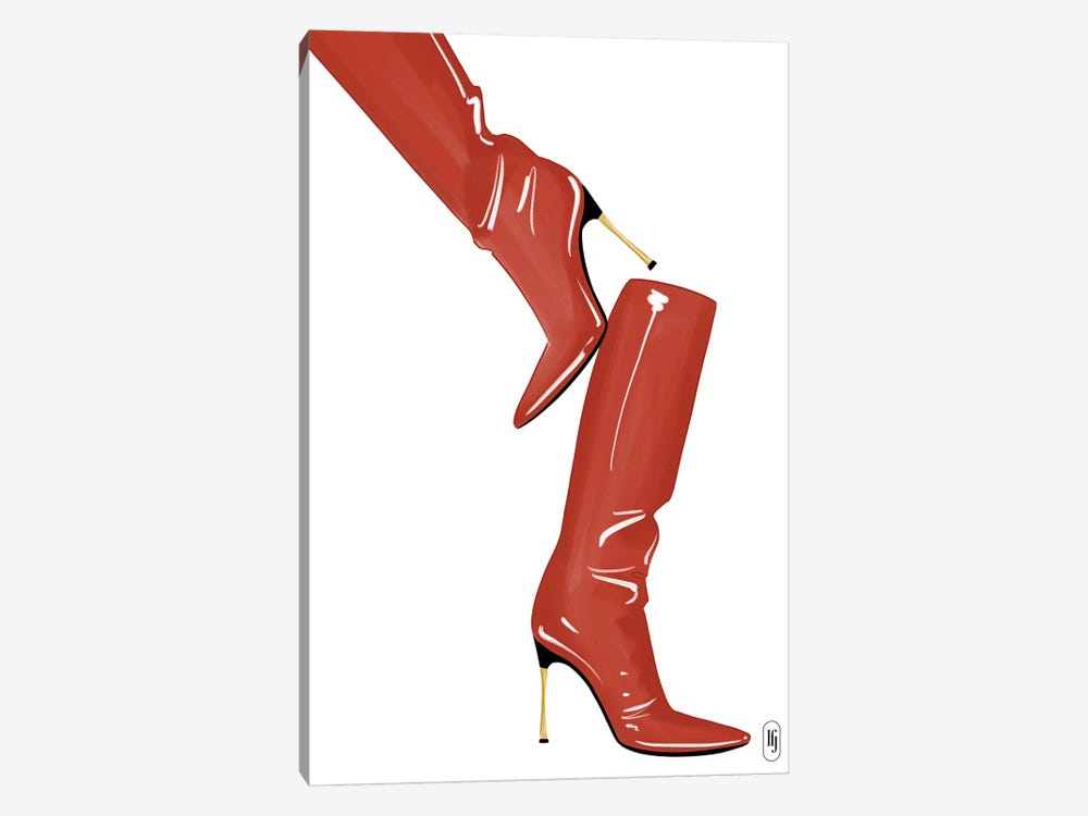 Red Boots by La femme Jojo 1-piece Canvas Art Print