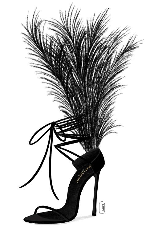 YSL Black Feather Heel