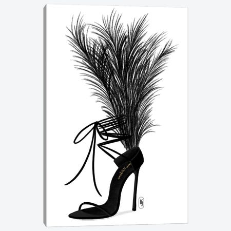 YSL Black Feather Heel Canvas Print #LFJ260} by La femme Jojo Canvas Artwork