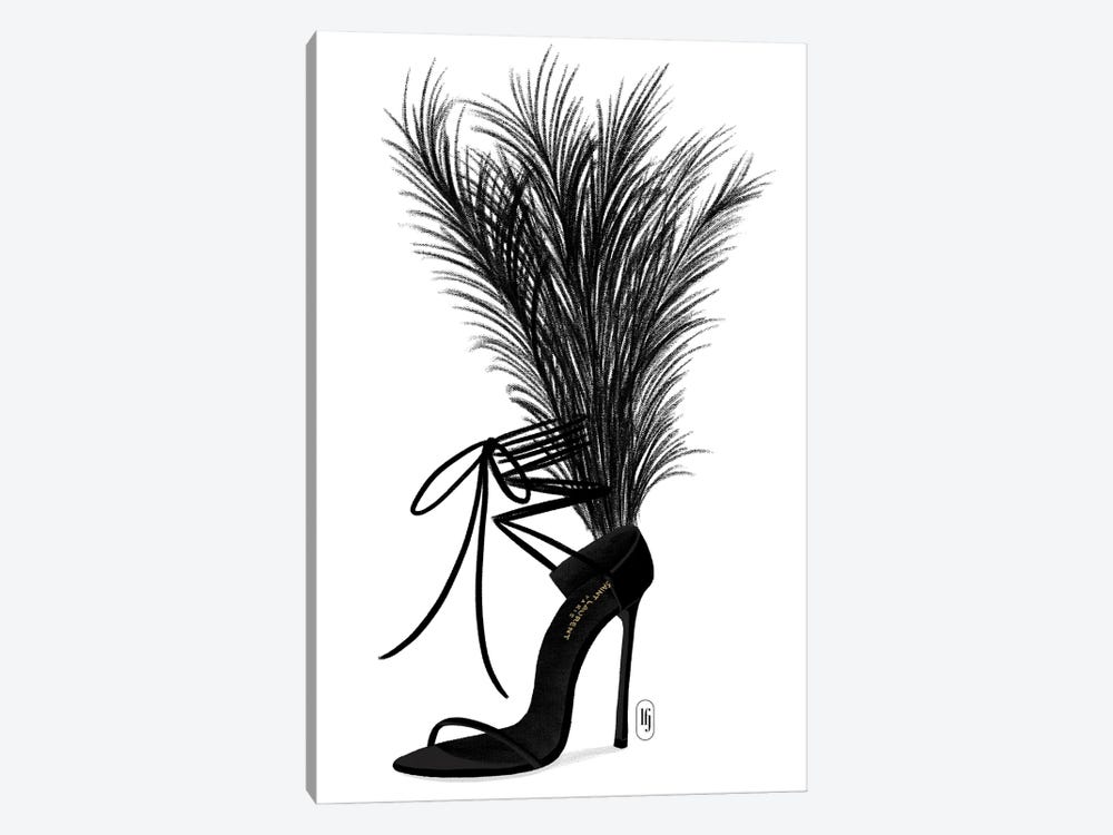 YSL Black Feather Heel by La femme Jojo 1-piece Canvas Art