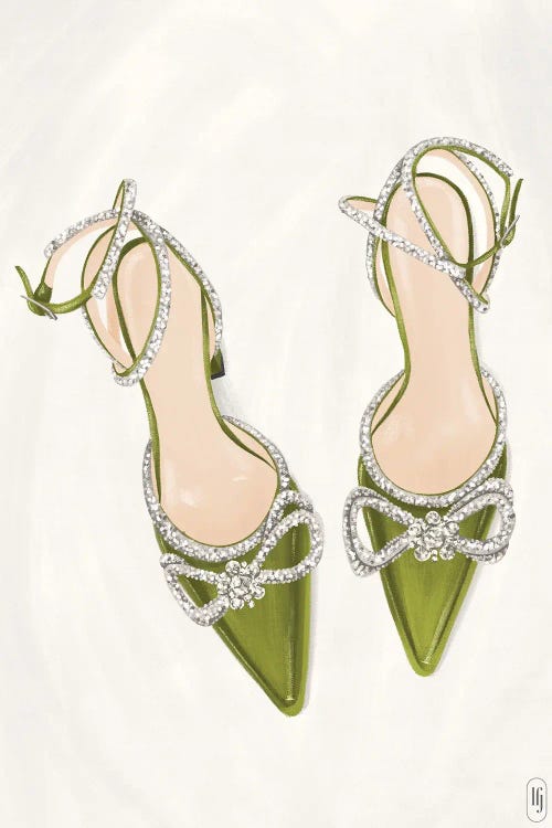 Green Sparkle Heels