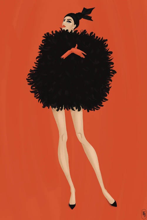 Black Feather Femme by La femme Jojo wall art