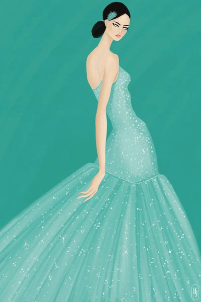 Turquoise Dress by La femme Jojo canvas print