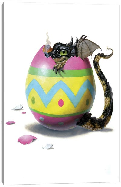 Dragon Egg Canvas Art Print - Easter Art