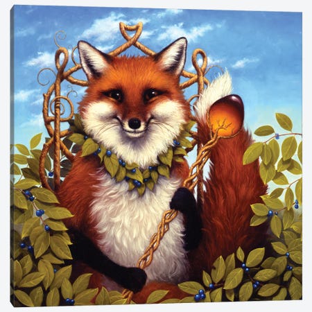 Fox Treasures Canvas Print #LFK15} by Lisa Falkenstern Canvas Art Print