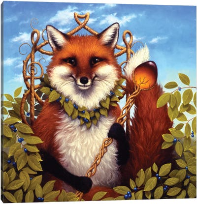 Fox Treasures Canvas Art Print - Lisa Falkenstern